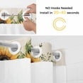 thumbnail image 2 of Yellow Sunflower No Hooks Shower Curtain with Snap-in Liner Spring Retro Black White Bow Flower Floral Linen Texture Shower Curtains for Bathroom, Waterproof, Easy Install, Washable 72"x84", 2 of 9