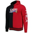 thumbnail image 2 of Men's Mitchell & Ness Black/Red Philadelphia 76ers Big & Tall Hardwood Classics Split Pullover Hoodie, 2 of 3