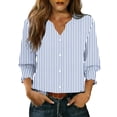 thumbnail image 3 of TaTaai Women's Fashion Spring And Summer Button Up Cardigan 3/4 Quarter Sleeve Jacket V-neck Top/shirt Gift, 3 of 6
