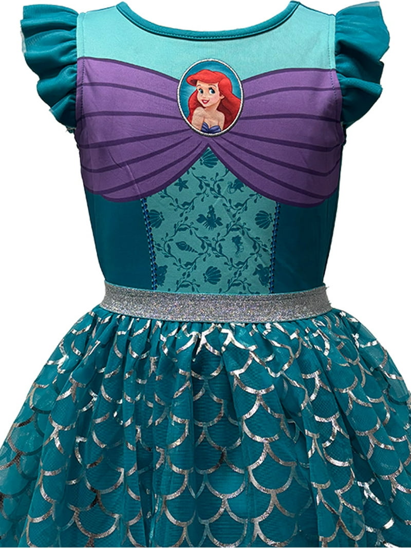 Disney Youth Girl Ariel Cosplay Dress Blue Atoll, SM