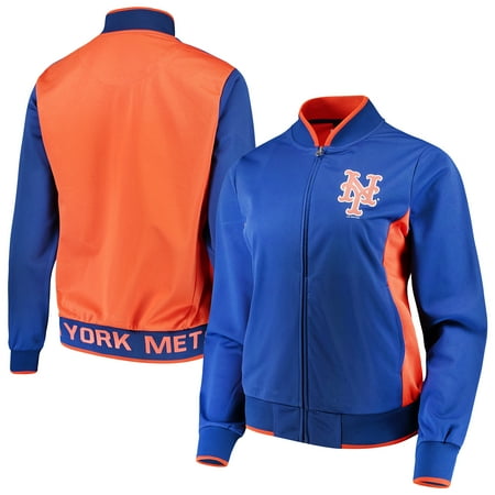 - New York Mets G-III 4Her by Carl Banks Women's Triple Track Jacket - Royal/Orange