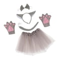 thumbnail image 3 of Conjunto de Disfraz de Ratón Animal para Niñas Diadema Tails Bow Tie Guantes Cosplay Props , Lobo, 3 of 9