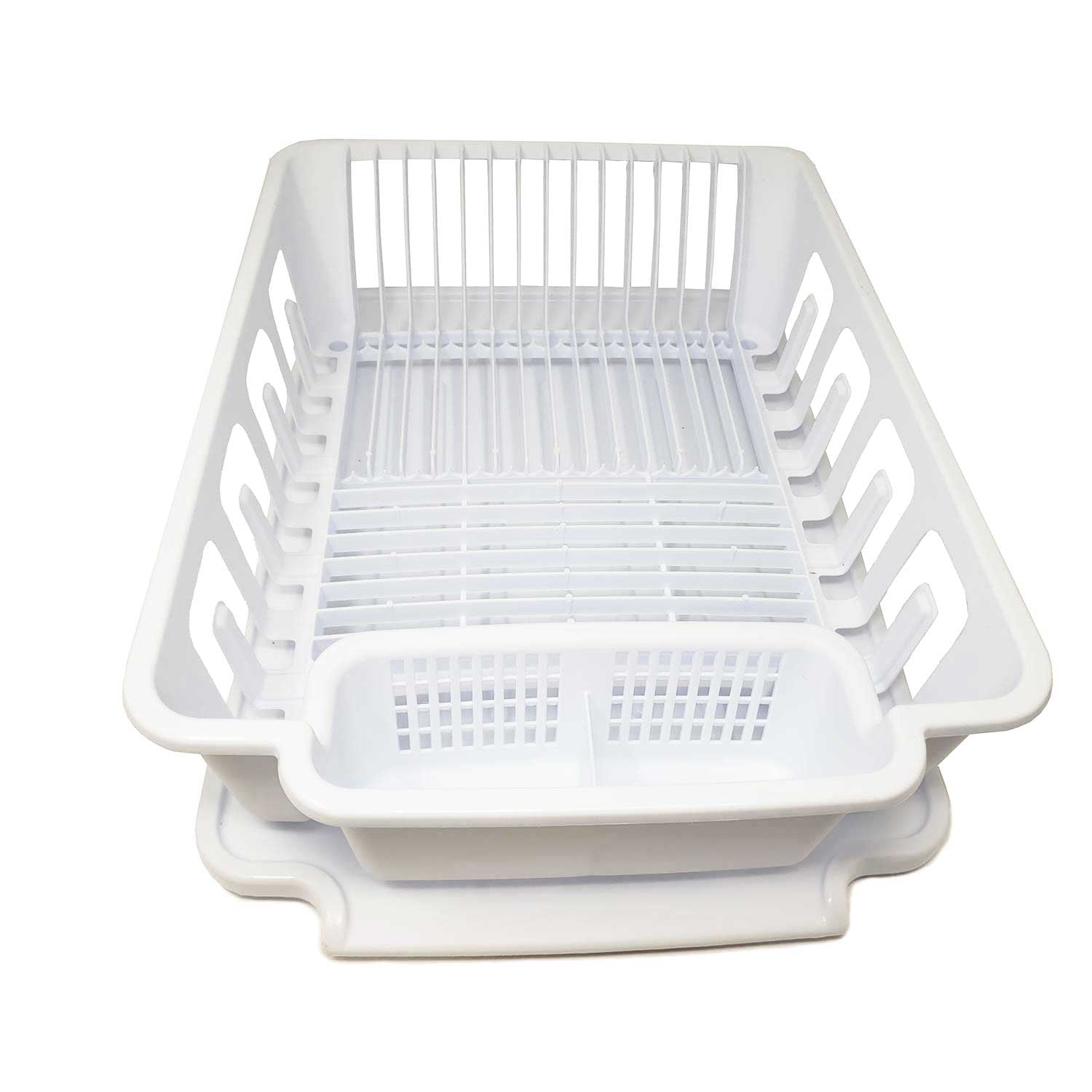 Kitchen Craft Deluxe Dish Drainer with Drip Tray, 42 cm x 30.5 cm x 15.5  cm, Silver