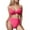 Pink 15001, variant on OWMEOT Bikini Sets for Women Textured Bathing Suits High Waisted Tummy Control Swimsuits Cute Casual Summer Beach Swimwear for Vacation