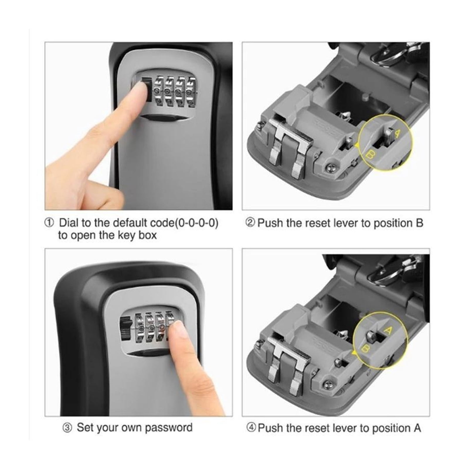 Key Safe Box Outdoor, Plastics Wall-Mounted Key Safe Weatherproof Combination Key Storage Lock Box Indoor and Outdoor Password Key Lock Box ,Prevent Theft