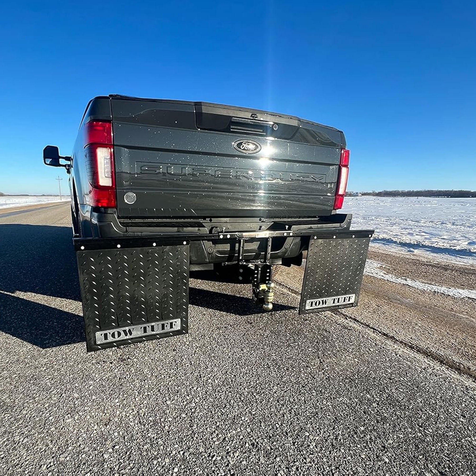 Tow Tuff Universal Mounts Mud Flaps, Works with 2.5 Inch Receiver Hitches
