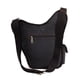 thumbnail image 5 of Bolso bandolera de hombro de lona vintage para hombre KAUKKO patchwork de cuero SG255-Black, 5 of 5