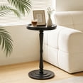thumbnail image 5 of Beuway Small Round Side Table with Raised-Edge Tabletop,Modern Coffee End Table with Soild Wood Leg(Black), 5 of 7