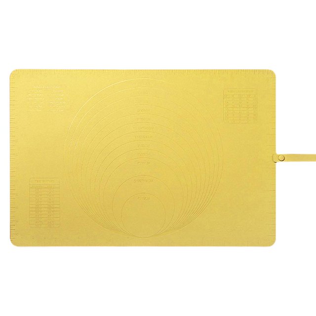 Rodillo de repostería con medidas, estera de mostrador de fondant, alfombra de laminación de masa, amarillo Feliz Sencillez