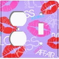 thumbnail image 4 of Metal Light Switch Plate Cover Lipstick Kisses Love Romance Purple LOV004, 4 of 13