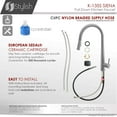 thumbnail image 6 of Stylish Siena 17 ¾" Ht Single Handle Brushed Stainless Steel Pull Down Kitchen Faucet K-135S, 6 of 11