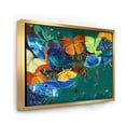 thumbnail image 3 of Designart 'Abstract Colour Butterflies On A Gree' Modern Framed Canvas Wall Art Print, 3 of 5