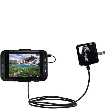 Gomadic Intelligent Compact AC Home Wall Charger suitable for the Visual Land V-Sport VL-901 - High output power with a convenient, foldable plug desi