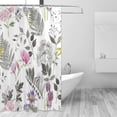 thumbnail image 2 of Coolnut Flowers Pattern Shower Curtain Bathroom Decor Watercolor Shower Curtain Sets Fabric Cloth Bathroom Curtains with Hooks 72x72 Inch, 2 of 5