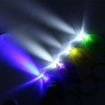 thumbnail image 4 of mini llavero linterna LED de 12 lúmenes portátil ultra brillante con batería negra con mosquetón con resorte para luz de emergencia (pilas incluidas), paquete de 5 luz violeta violeta, 4 of 5
