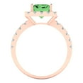thumbnail image 4 of Solitaire with Accents Engagement Ring for Women - 3.84ct Simulated Green Diamond in 18K Rose Gold Promise Ring, 4 of 6