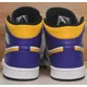 thumbnail image 5 of N I-K-E A i r-Jor-dan 1 Mid "Lakers" Basketball Shoes DQ8426-517 U.S. Men's Size 8.5, 5 of 6