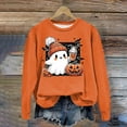 thumbnail image 2 of mgoYE Halloween Shirt Women Halloween Sweatshirts for Women Ghost Pumpkin Long Sleeve Shirt Graphic Tees Fall Pullover Tops(Orange,M), 2 of 4