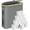 Gray, variant on Bathroom Toilet Paper Storage Basket with Lid and Handle， Bamboo Collapsible Toilet Paper Holder Storage with Non-Slip Bottom ,Extra Toilet Roll Storage, Black