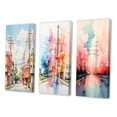 thumbnail image 3 of Designart "Colorfull Power Lines Gridscape Charm IV" Cityscapes Wall Art Set Of 3 - Multi-Color Power Lines Gallery Set For Office Decor, 3 of 7