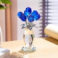 thumbnail image 4 of ABPETE Crystal Blue Rose Flower Figurines - Glass Rose Bouquet Gifts for Women Mom Wife Girlfriend on Valentines Christmas Mothers Day Wedding Party, 4 of 13