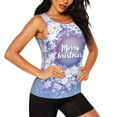 thumbnail image 2 of Sigee Round Snow Merry Christmas for Women's Workout Tank Top,Running Tank Tops,Sleeveless Gym ClothesMedium, 2 of 8
