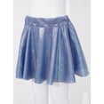 thumbnail image 6 of renvena Girls Shiny Metallic Pleated Flared Elastic Waist A-line Mini Skater Skort Dance Skirt, 6 of 7