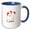 Blue/White, variant on 3drose, Three French Hens Retro Mid-century Cut-out, 11oz Two-tone Yellow Mug
