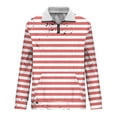 thumbnail image 5 of Timoontee Men's Quarter Zipper Sweatshirts Loose Long Sleeve Stand Up Collar Zebra Striped Print Pullover Tops Fall Winter Casual Thermal Warm Sweatshirts Pink S, 5 of 5