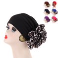 thumbnail image 4 of Turban Cap Leopard Cloth Flower Headgear Brimless Pure Color Scarf Hat for Spa, 4 of 10