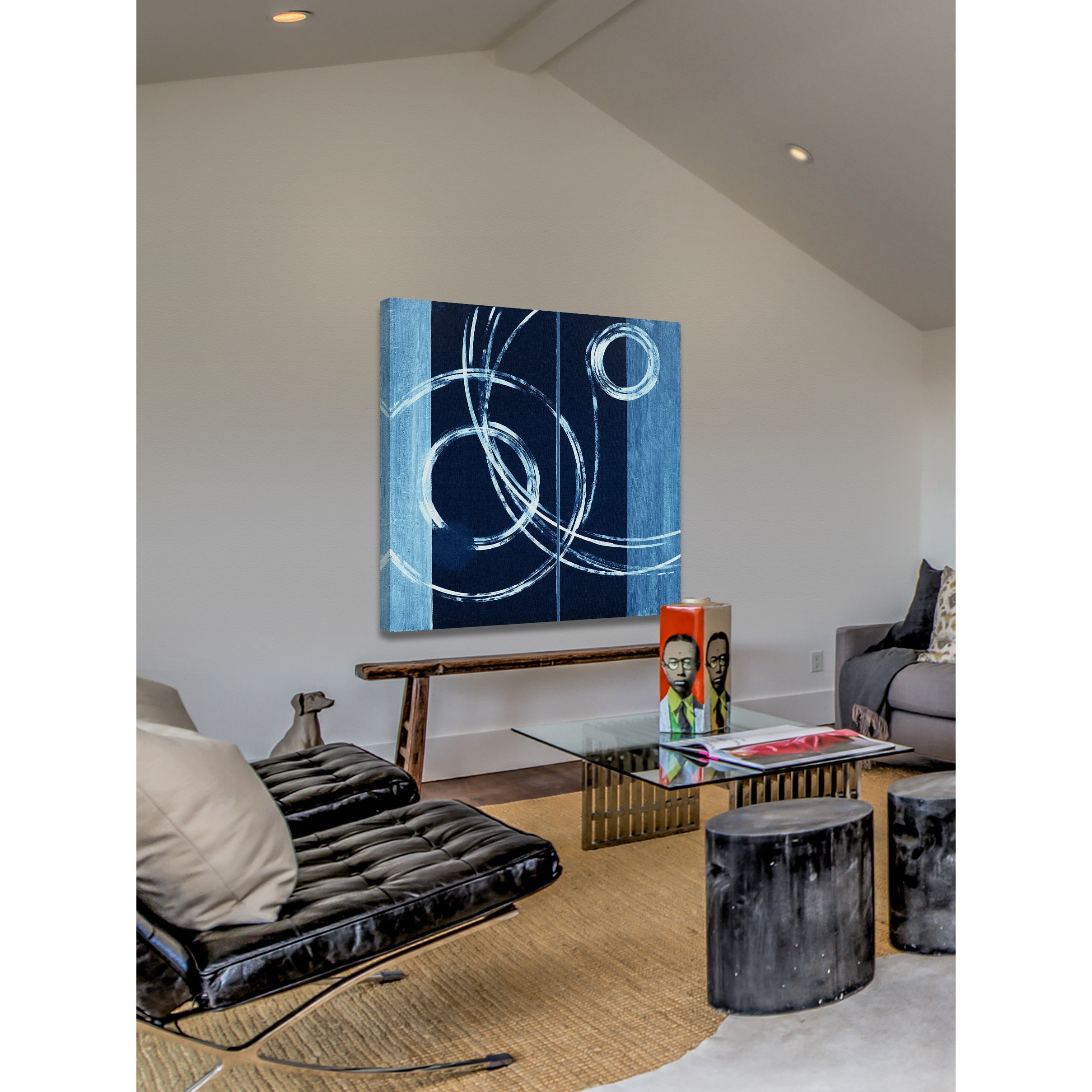 "Wispy Rings" Painting Print on Wrapped Canvas