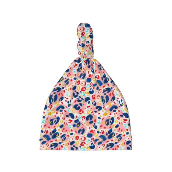 Picia Leopard Print (2) Printed Preemie Hats for Baby Girls Cotton Premature Knot Hats Newborn Hospital Cap Warm Knot Beanie Nicu for Preemie Girls and Boys