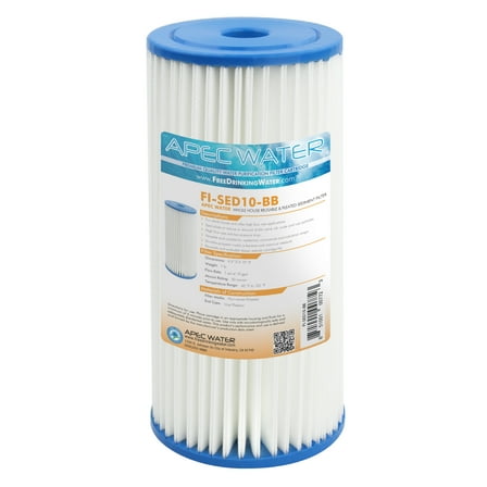 APEC 10" Whole House Reusable & Pleated Sediment Filter (FI-SED10-BB )