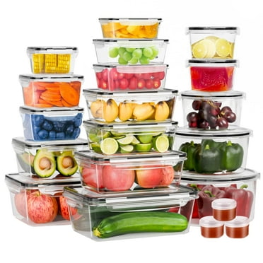TINANA Food Storage Containers with Airtight Lids: 44 PCS Large Kitchen Storage Containers for Pantry Organizers and Storage, BPA-Free Meal Prep Container with Labels & Marker