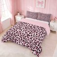 thumbnail image 3 of Erosebridal Leopard Bow Print Queen Comforter Set for Girls, Cheetah Animal Spots Girly Comforter Sets Queen, Pink Reversible 3-Piece 1 Comforter and 2 Pillowcases, 3 of 6