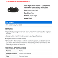 thumbnail image 2 of Front Right Door Handle - Compatible with 1994 - 2002 Dodge Ram 2500 1995 1996 1997 1998 1999 2000 2001, 2 of 2