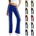 thumbnail image 5 of Women's Solid Color Fashion Drawstring Elastic Waist Wide Leg Pants, Sports and Casual Long Trousers, High Waist Lounge Pants for Women,Dark Gray,L, 5 of 5