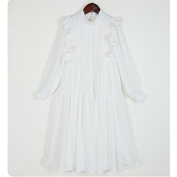 6 to 16 years kids & teenager girls autumn fall pleated flare midi dress child girl fashion black white casual dresses clothes
