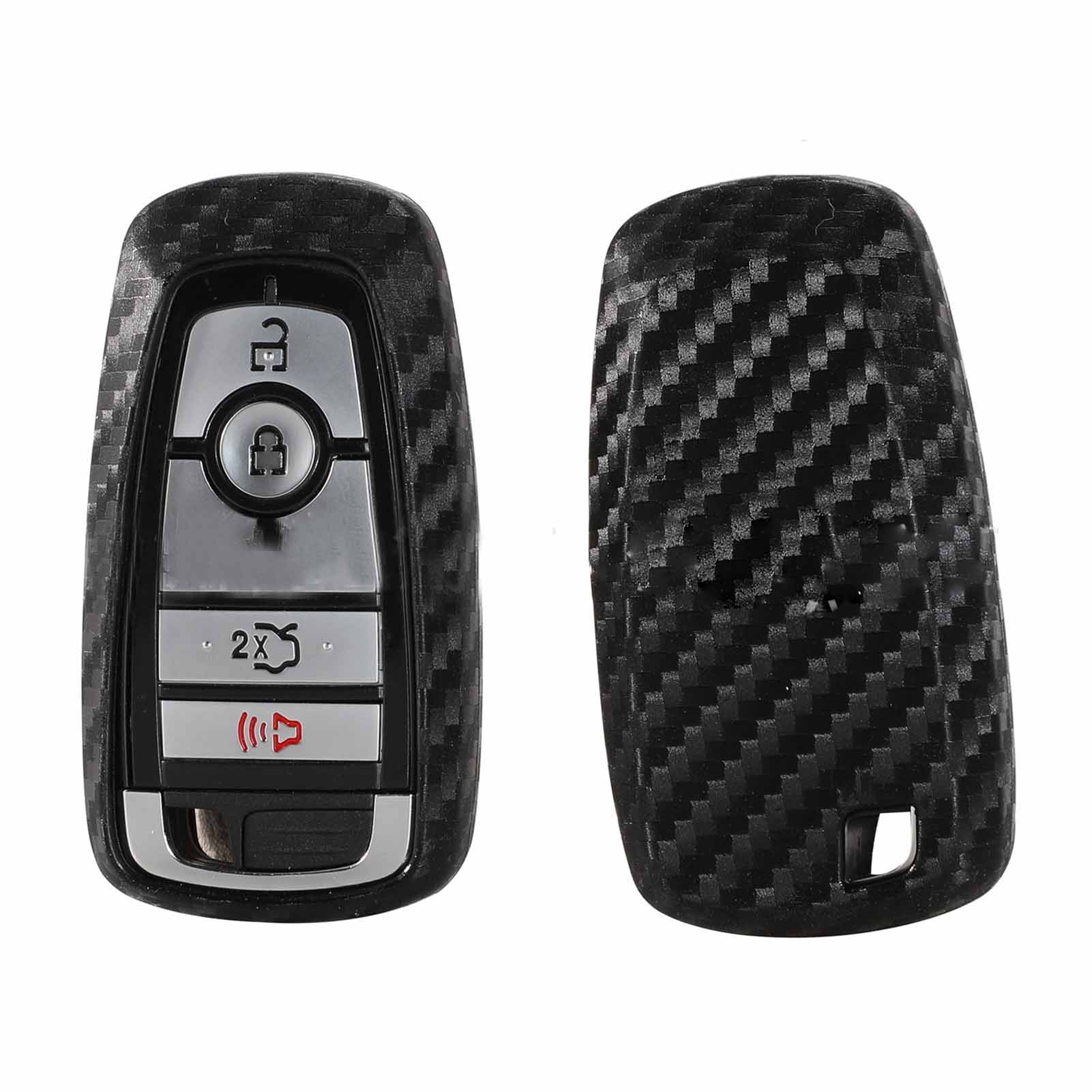 Silicone Carbon Fiber Smart Key Case Cover For Ford Focus/Explorer/Ranger/F150 