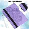thumbnail image 5 of Dteck Case for Apple iPad 9th Generation (2021 Released) 10.2-inch,Flower PU Leather Patterned Card Holder Wallet Folio Rubber iPad 8th/7th Gen 10.2" Case Kickstand Cover with Elastic Band,Purple, 5 of 8