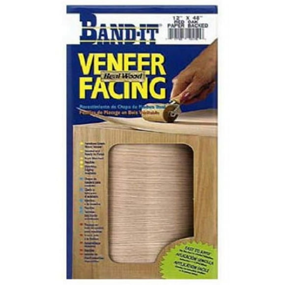 Red Oak Iron-on Real Wood Veneer Facing, 12-Inch x 48-Inch 12421