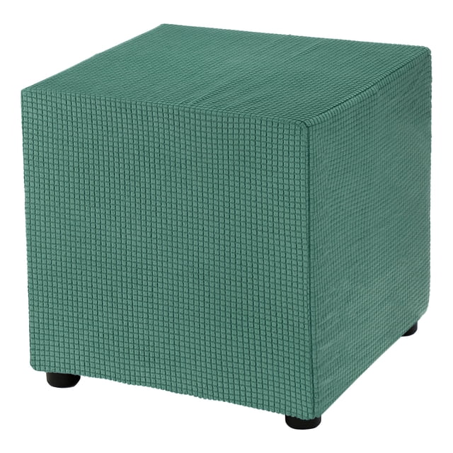 Funda de otomán cuadrada 18x18x18 pulgadas, fundas de otomán de poliéster, verde