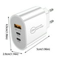 HMPEAIIY 20W USB C Fast Charger 2 Port PD Powered + Charger Wall