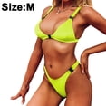 thumbnail image 2 of Traje de baño de bikini tipo tanga para mujer, bañador sexy de moda para mujer, ropa de playa dividida de dos piezas de color puro, 2 of 5