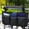 thumbnail image 4 of ZOUYUE Wheelchair Side Bag Waterproof Armrest Pouch for Newspaper Magazines Glasses Phones Tablets Portable Wheelchair Bag with Reflective Stripe Fits Walkers Rollators Scooters, 4 of 9
