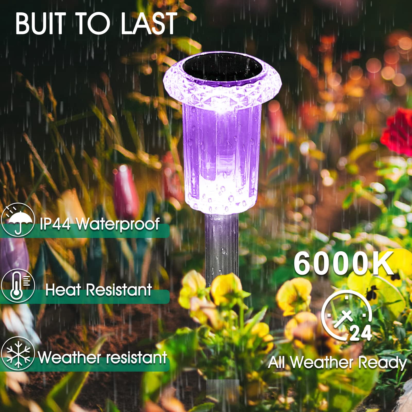 PUCACHI Solar Lights Outdoor Waterproof , 10-Pack Garden Lights, Decorative Lights for Yard Garden Walkway Driveway, Colorful