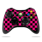 Angle View: Protective Vinyl Skin Decal Skin Compatible With Microsoft Xbox 360 Controller wrap sticker skins Pink Check
