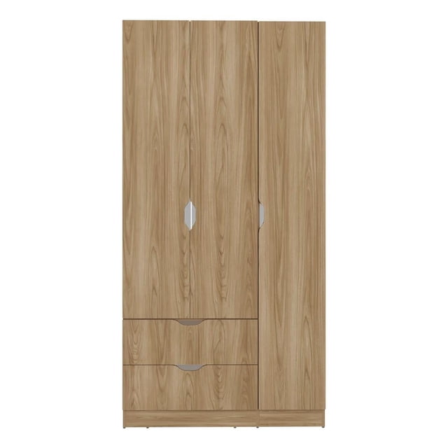 Ropero Closet 3 puertas y 2 cajones Color Madera RTA
