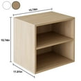 thumbnail image 3 of Garden 4 you Cube Storage Organizer Shelf, 2 Tiers Stackable Bookshelf, Wooden Display Bookcase with 2 Cube Storage, Small Storage Cabinet for Living Room Bedroom, Natural, 3 of 8