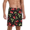 thumbnail image 2 of Kdxio Sweet Red Cherry Print Mens Sleep Shorts Bottoms Soft Comfy Pajama Wear Pants with Drawstring Pockets, 2 of 5